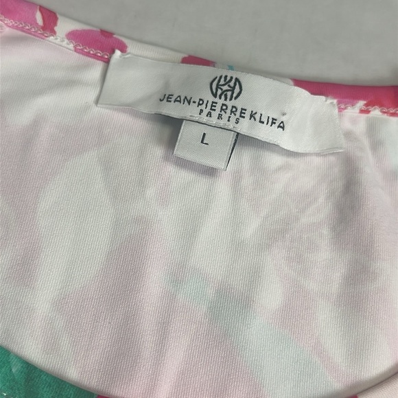 Jean Pierre Klifa Lily Dress L | Pink Turtle Print Jasmine Cove Shift Stretchy - Picture 7 of 13